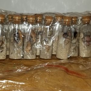 Tiny Decorative Sand/Shell Bottles x12, Gifts
